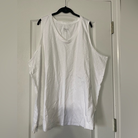 Denim and Co. Women's Blue and White Tank Tops Size 4X - Picture 3 of 4